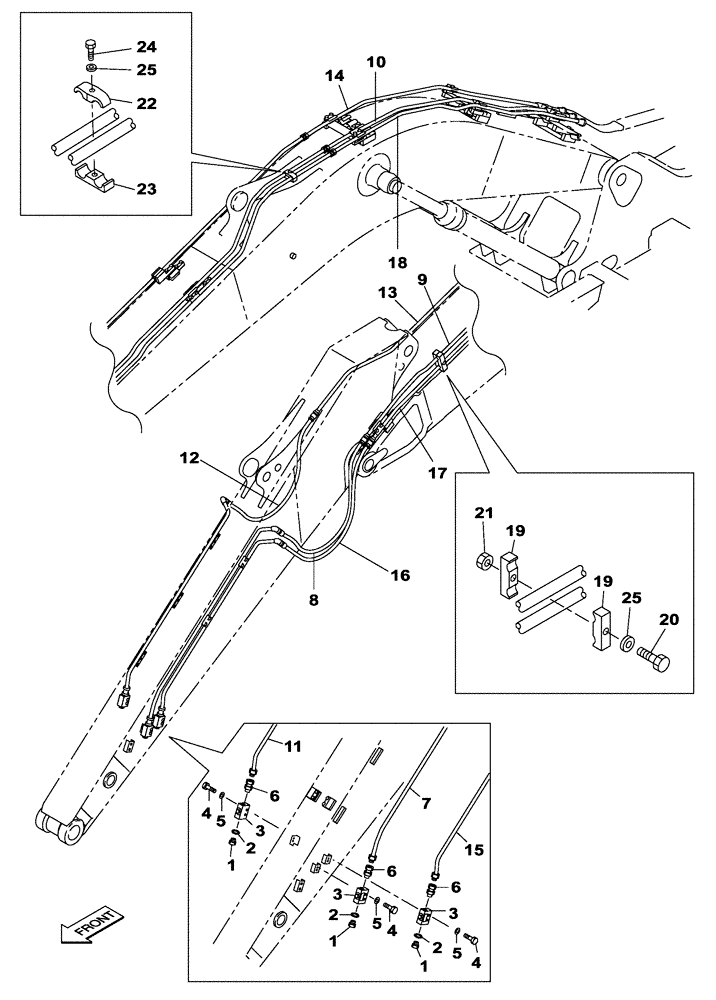 Схема запчастей Case CX350C - (08-021[00]) - HYDRAULIC CIRCUIT - DIPPER - 4.04 M - LOW FLOW (08) - HYDRAULICS