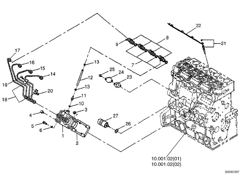 Схема запчастей Case ISM N844 - (10.214.01) - FUEL INJECTION SYSTEM (10) - ENGINE