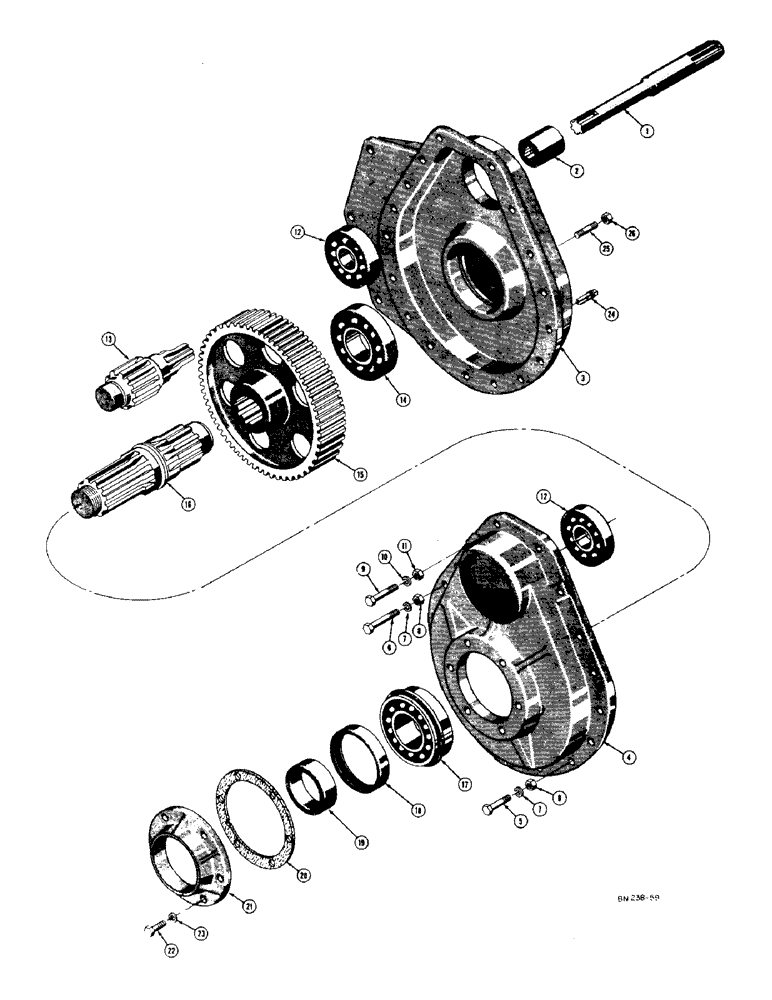 Схема запчастей Case 320 - (066) - FINAL DRIVE AND AXLE SHAFT (03) - TRANSMISSION