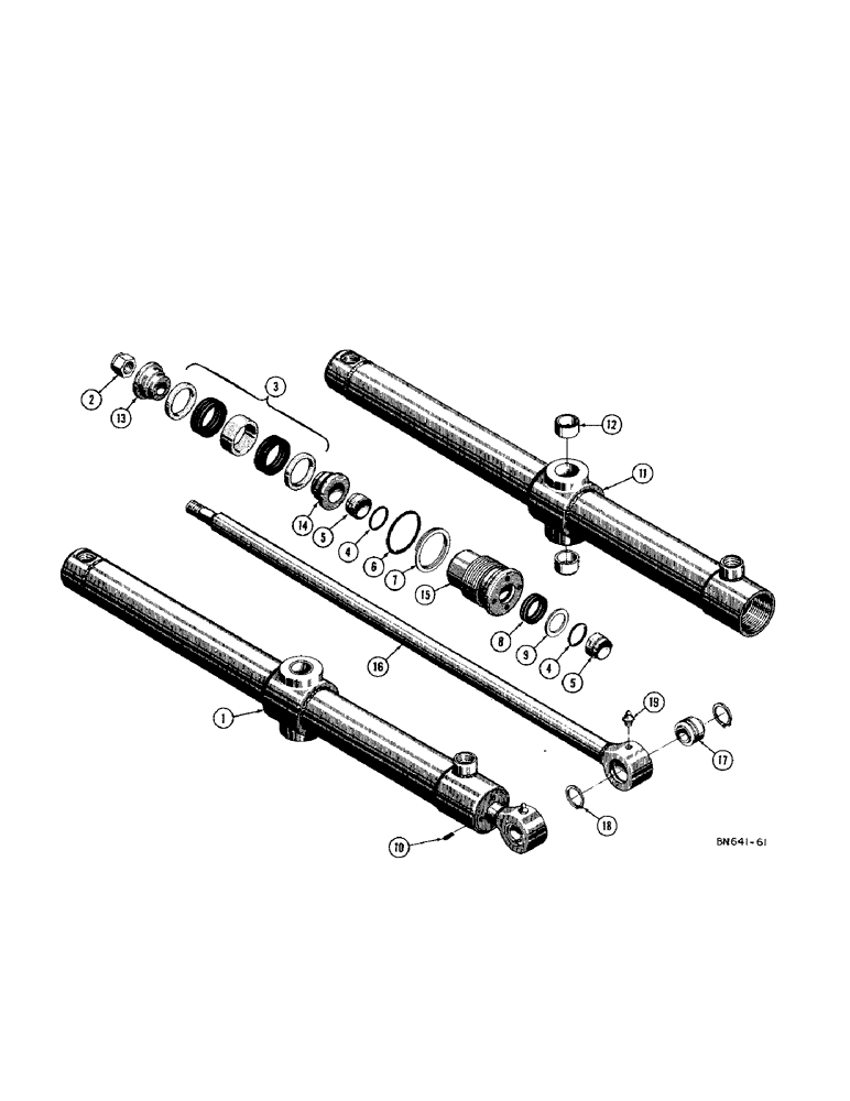 Схема запчастей Case 420C - (206[1]) - D28219 DOZER LIFT HYDRAULIC CYLINDER (07) - HYDRAULIC SYSTEM