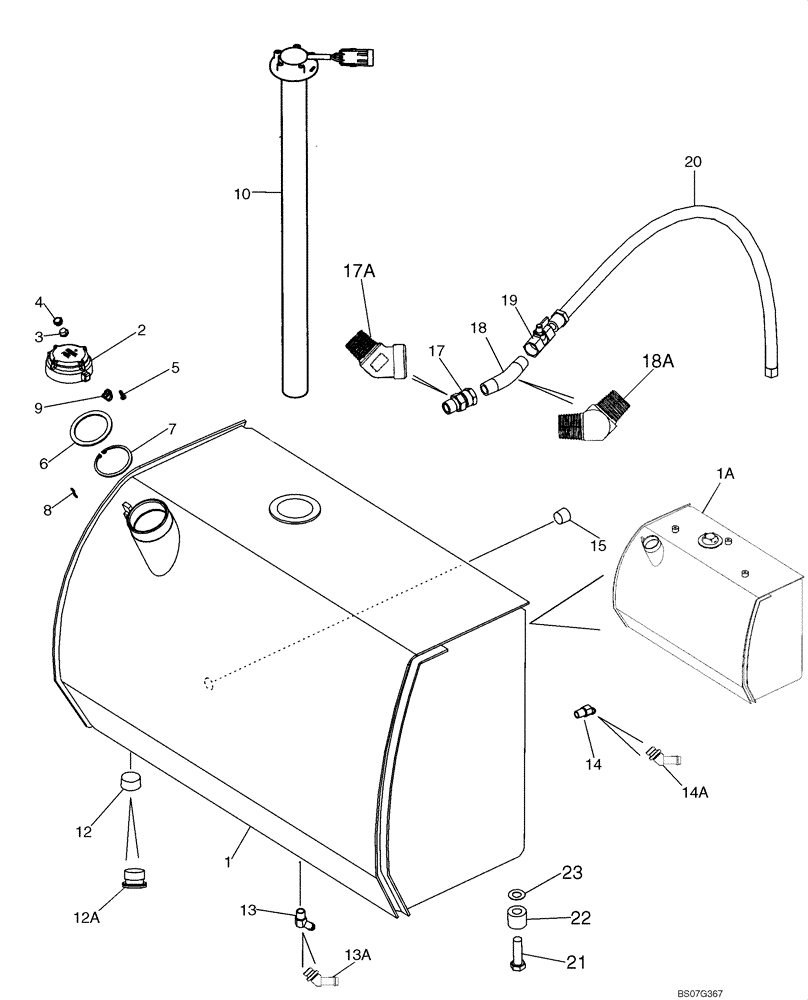 Схема запчастей Case 1150K - (03-01) - FUEL TANK (IF USED) (03) - FUEL SYSTEM