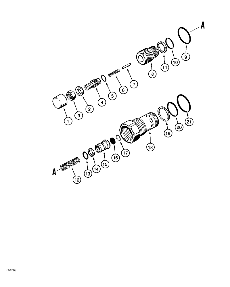 Схема запчастей Case 550G - (8-38) - MAIN RELIEF VALVE (07) - HYDRAULIC SYSTEM