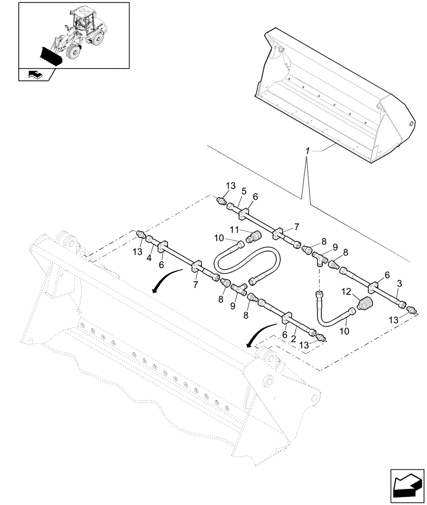 Схема запчастей Case 121E - (64.011[4554662002]) - CLAMSHELL 0,8M3 X 2050-WITH CUTTING EDGE (82) - FRONT LOADER & BUCKET