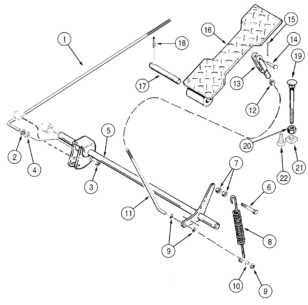 Схема запчастей Case 550H - (3-05) - CONTROLS, THROTTLE - PEDAL, DECELERATOR, MODELS WITH DECELERATOR (03) - FUEL SYSTEM