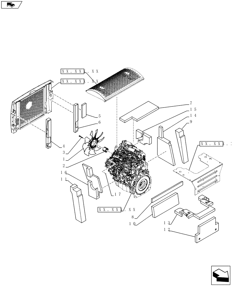 Схема запчастей Case SR220 - (88.100.10[18]) - ENGINE ACCESSORIES EU/OPEN EU W/SOUND (SR220,SR250) (88) - ACCESSORIES