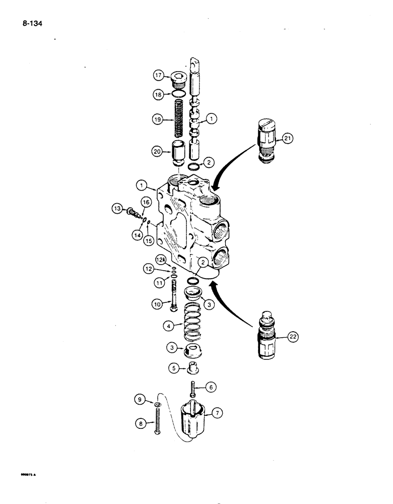 Схема запчастей Case 850D - (8-134) - D87078 AND D88766 AUXILIARY SECTIONS RIPPER, CLAM BUCKET, OR OTHER AUX. EQUIPMENT (08) - HYDRAULICS