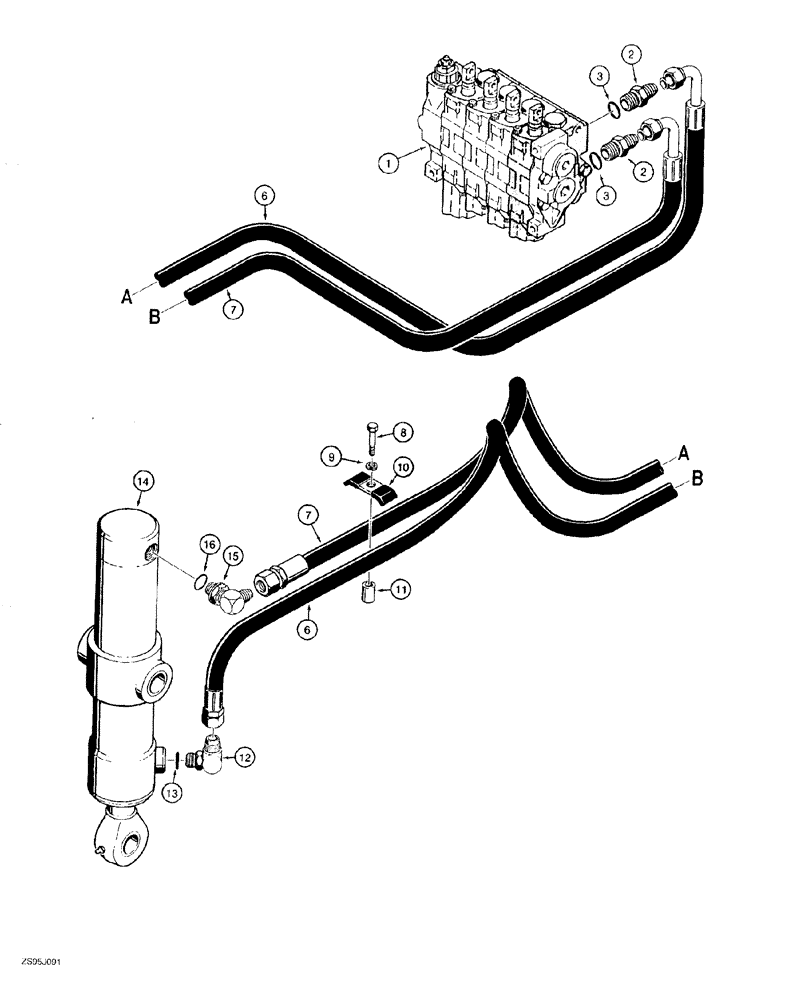 Схема запчастей Case 550G - (8-16) - RIPPER HYDRAULIC CIRCUIT (07) - HYDRAULIC SYSTEM