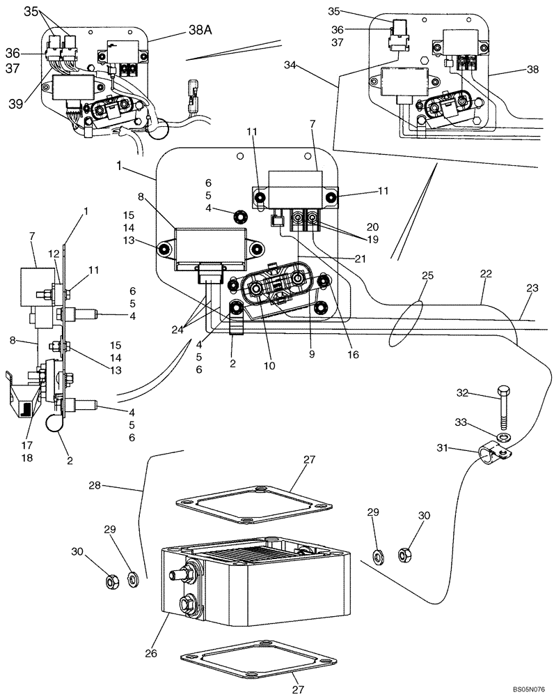 Схема запчастей Case 590SM - (04-06A) - COLD START GRID HEATER (04) - ELECTRICAL SYSTEMS