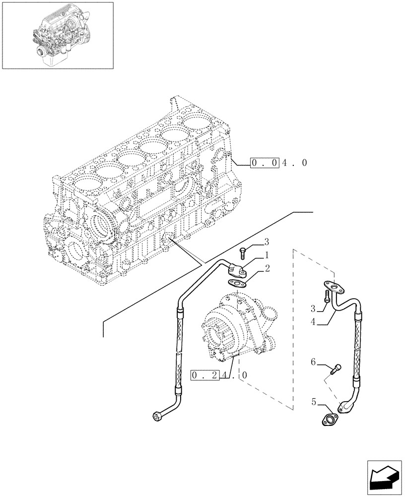 Схема запчастей Case F3AE0684E B002 - (0.30.63[01]) - TURBOBLOWER PIPES (504034568 - 504034569) 