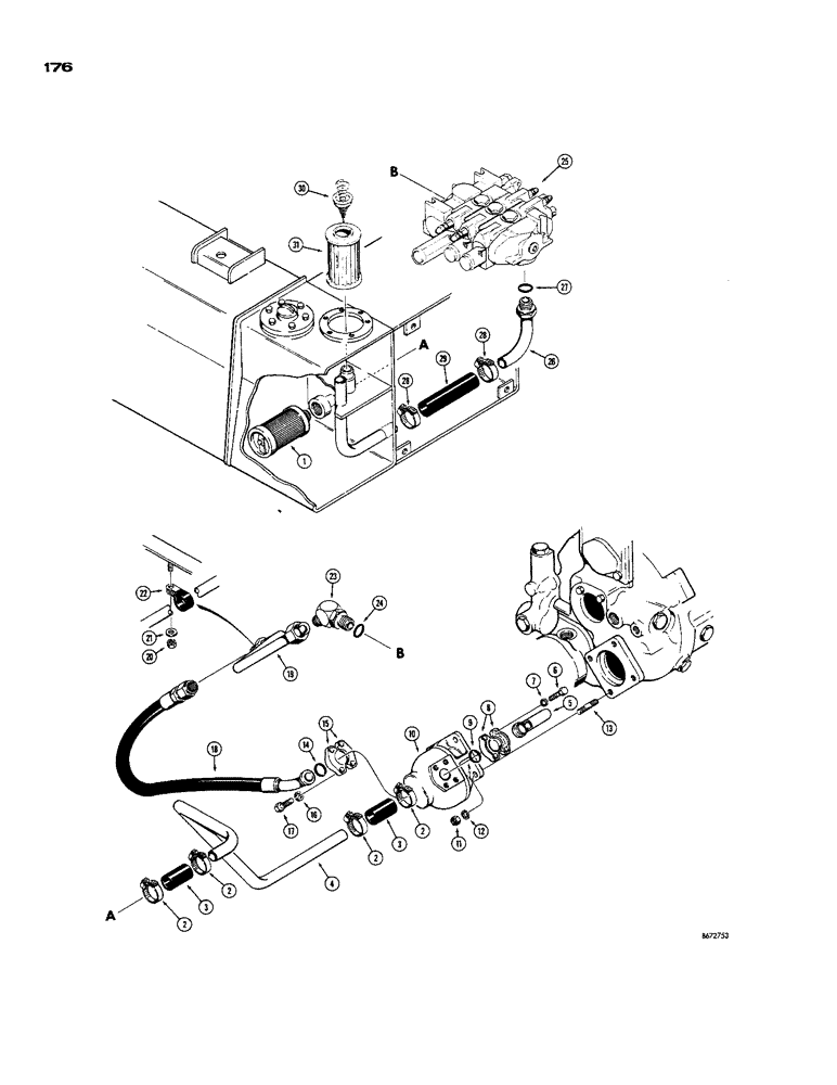 Схема запчастей Case 850 - (176) - EQUIPMENT PRIMARY HYDRAULICS (07) - HYDRAULIC SYSTEM