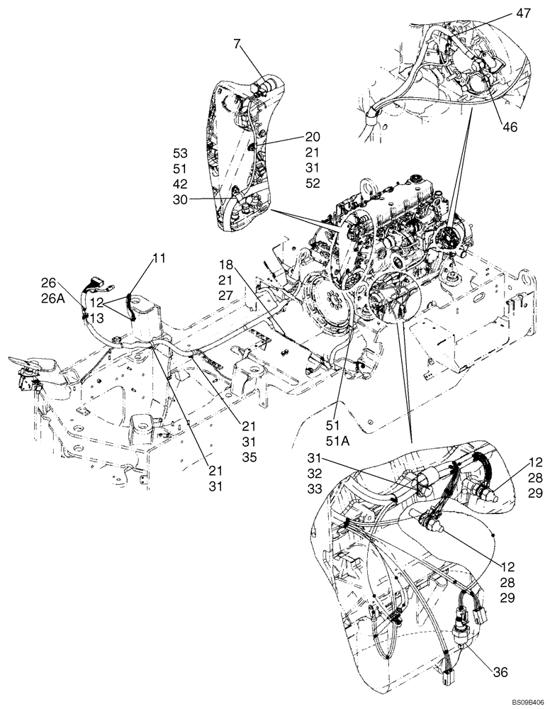 Схема запчастей Case 721E - (04-08) - HARNESS - ENGINE (04) - ELECTRICAL SYSTEMS