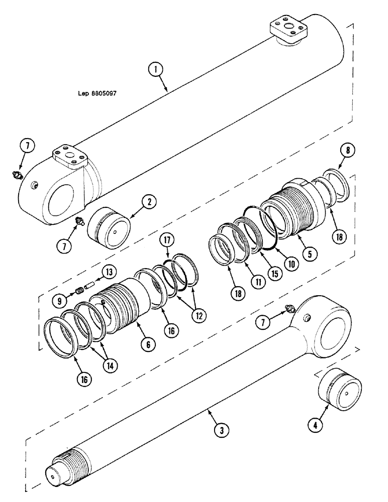 Схема запчастей Case 688C - (8G-080) - LINKED BOOM (JIB CYLINDER), IDENTIFICATION LETTER : B- (07) - HYDRAULIC SYSTEM