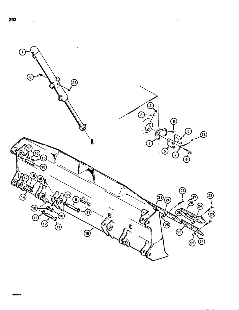 Схема запчастей Case 850C - (292) - TILT DOZER BLADE (05) - UPPERSTRUCTURE CHASSIS