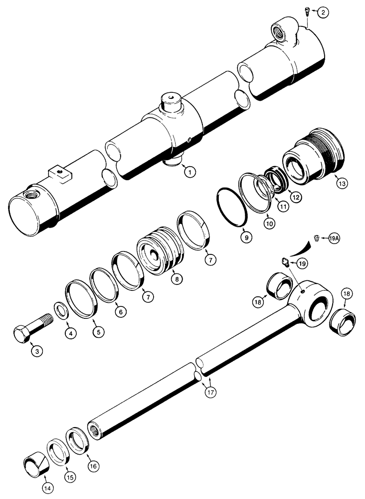 Схема запчастей Case 850E - (8-052) - G101217 DOZER LIFT CYLINDER (08) - HYDRAULICS