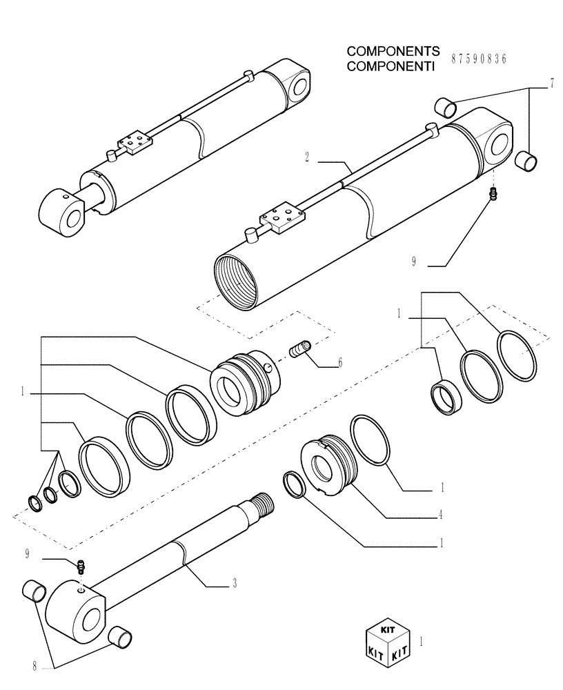 Схема запчастей Case TX842 - (9.80092A[09]) - ARM FOR 4 FUNCTIONS (42 FEET) - OPTIONAL CODE 749027351 (83) - TELESCOPIC SINGLE ARM