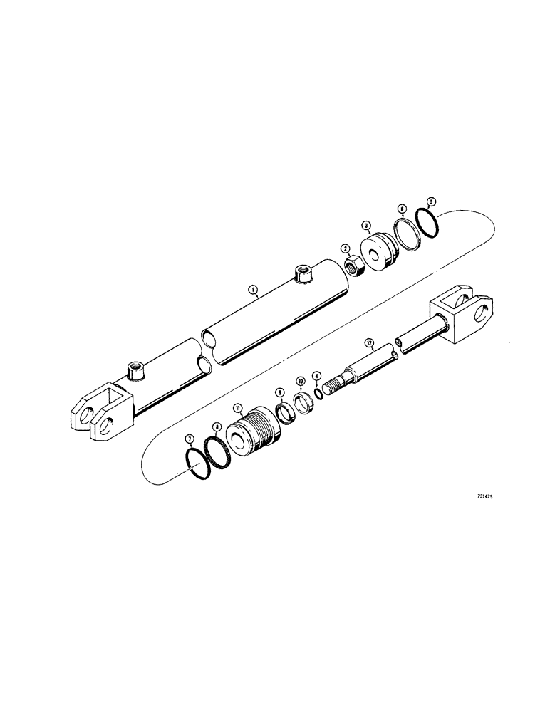 Схема запчастей Case 1530 - (144[1]) - D61075 GRAPPLE CYLINDER (09) - CHASSIS/ATTACHMENTS