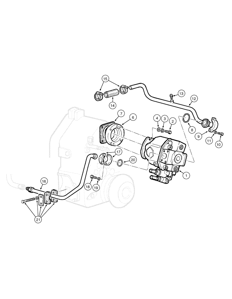 Схема запчастей Case 865 AWD - (08-010[01]) - MAIN HYDRAULIC PUMP - HYDRAULIC CIRCUIT (08) - HYDRAULICS