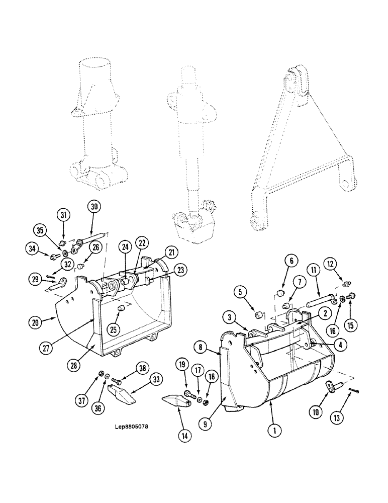 Схема запчастей Case 688C - (9G-38) - EARTHMOVING CLAMSHELLS (250L 0.78M) (05.1) - UPPERSTRUCTURE CHASSIS/ATTACHMENTS