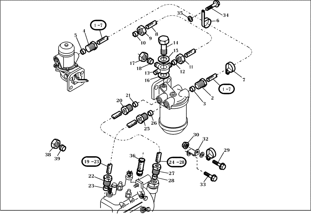 Схема запчастей Case 321D - (95.245[001]) - FUEL SYSTEM (S/N 591052-UP) No Description