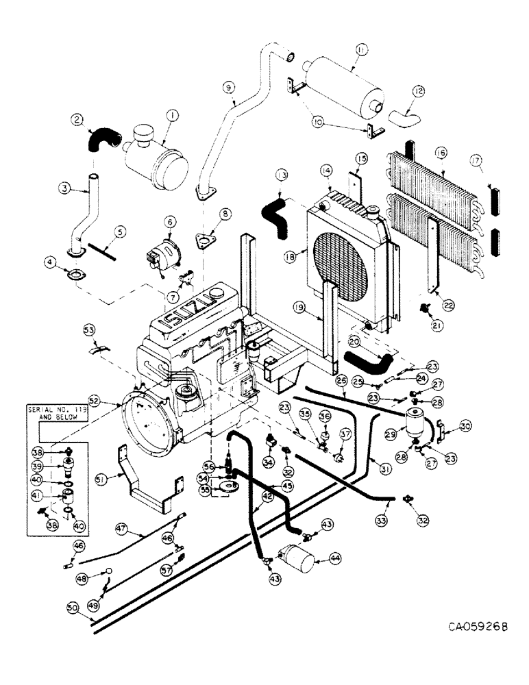 Схема запчастей Case 4150 - (12-48) - POWER, ENGINE AND MOUNTING, DIESEL, LOADER, ISUZU ENGINE (04) - Drive Train