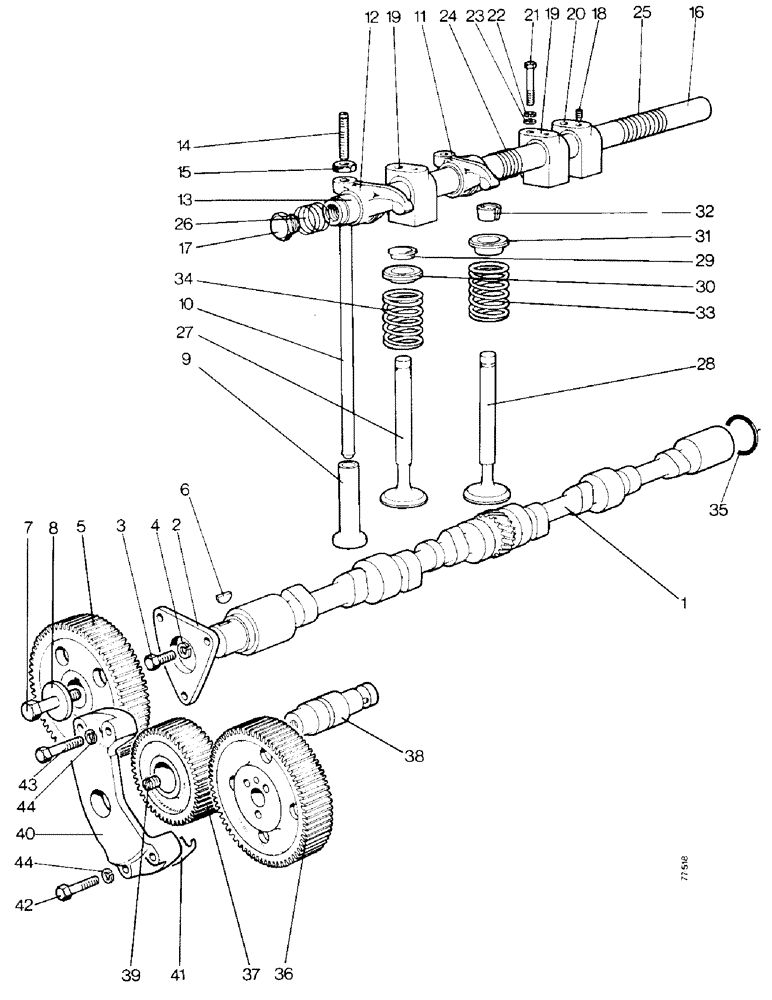 Схема запчастей Case 850 - (A03-1) - VALVE MECHANISM AND TIMING GEARS (01) - ENGINE