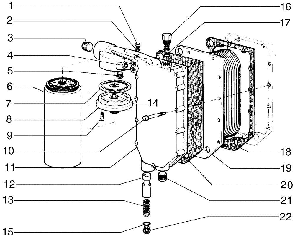 Схема запчастей Case 885 - (02-30[02]) - LUBRICATING OIL FILTER AND COOLER (02) - ENGINE