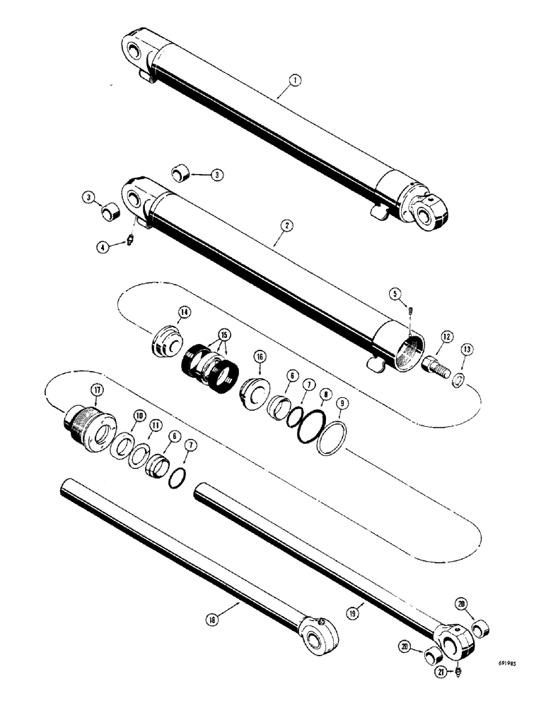 Схема запчастей Case 680CK - (123A) - D43174 AND D43175 LOADER TILT CYLINDERS, USED WITH TILT HYDRAULICS MODIFICATION 