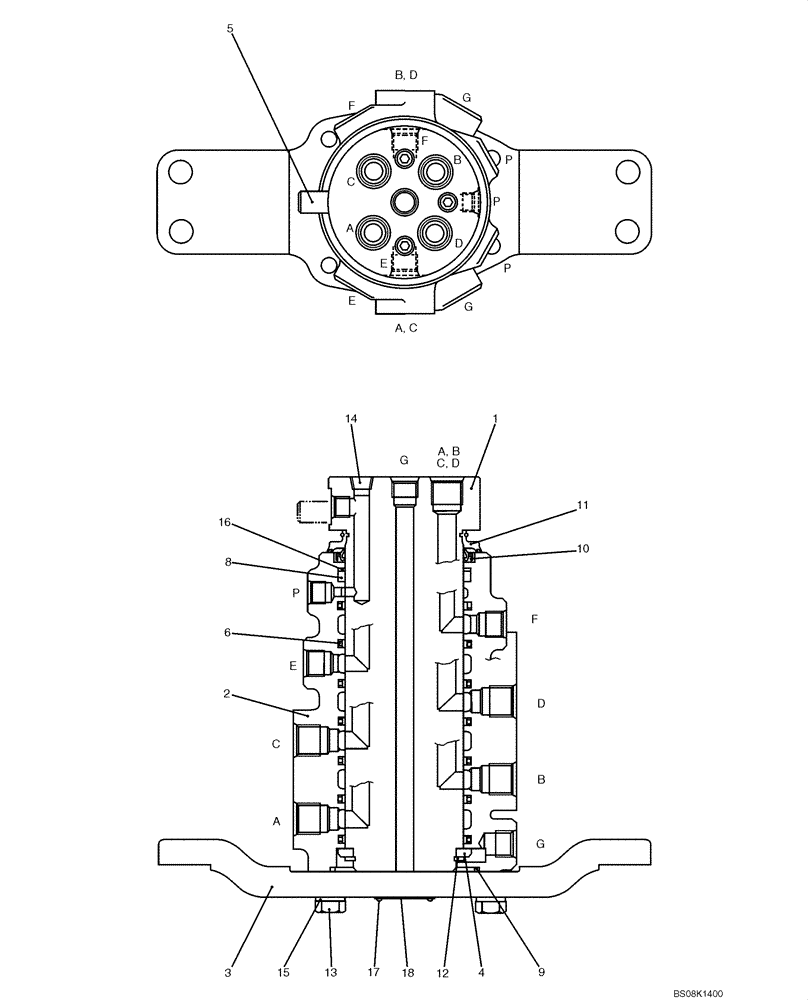 Схема запчастей Case CX50B - (07-051) - JOINT ASSY, SWIVEL (24100J12703F1) ELECTRICAL AND HYDRAULIC COMPONENTS