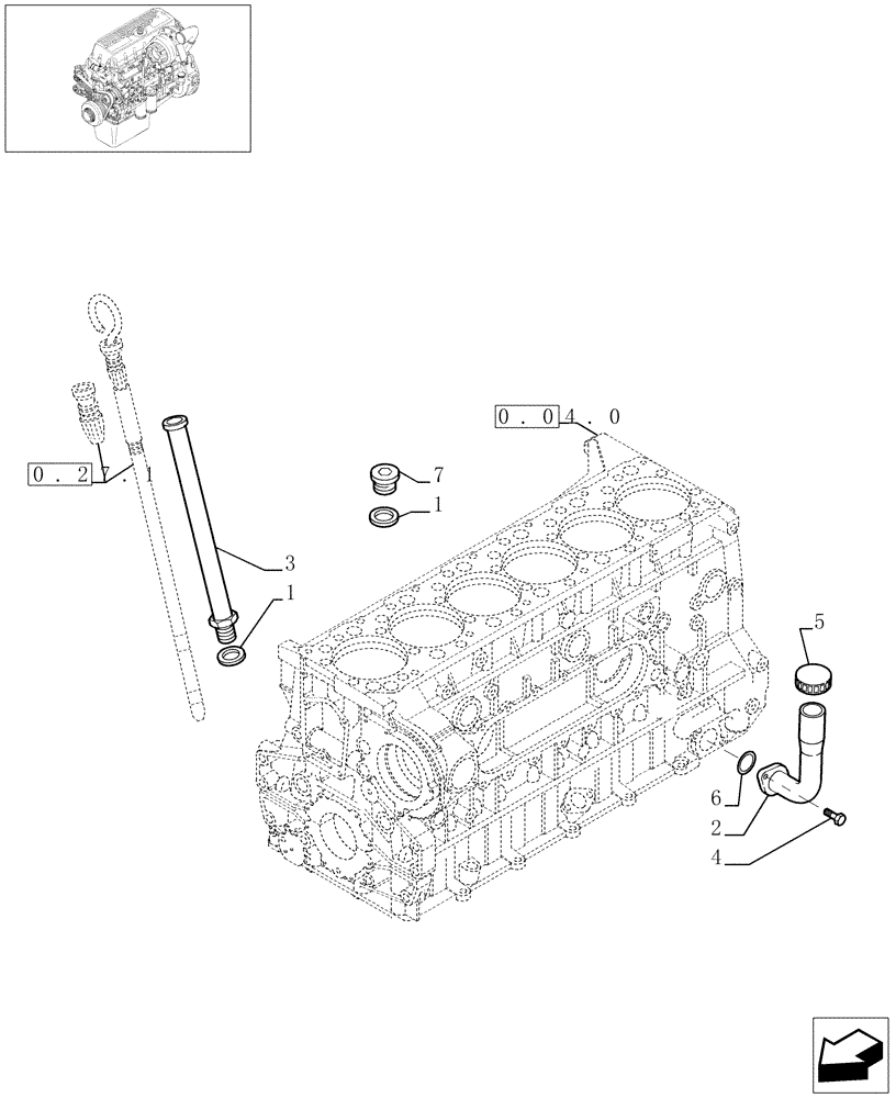 Схема запчастей Case F3AE0684E B002 - (0.27.0[01]) - OIL LEVEL CHECK (504032805 - 504036858) 