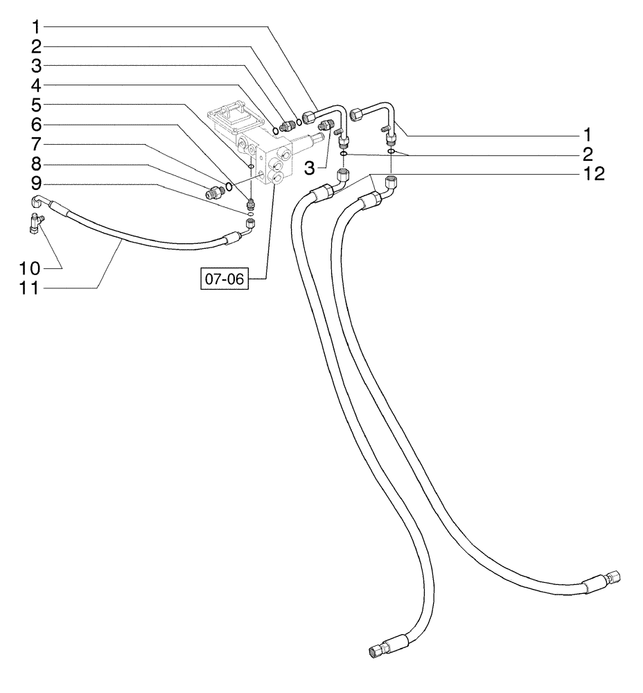 Схема запчастей Case 865B AWD - (07-09[01]) - BRAKE HYDRAULIC SYSTEM (07) - BRAKES