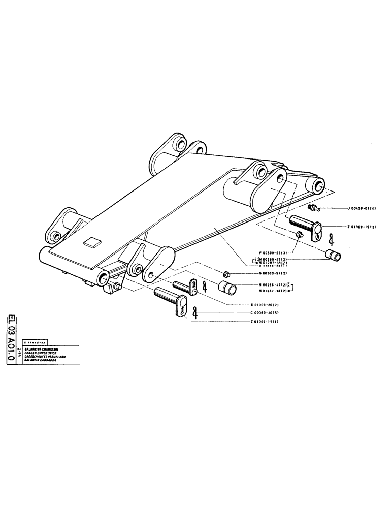 Схема запчастей Case LC80 - (105) - LOADER DIPPER STICK 