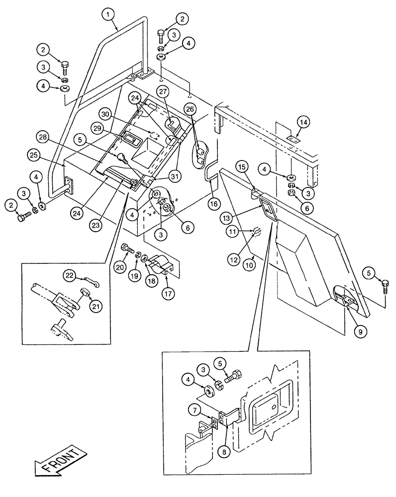 Схема запчастей Case 9060 - (9-12) - UPPER STRUCTURE, TOP AND FRONT COVERS (09) - CHASSIS/ATTACHMENTS