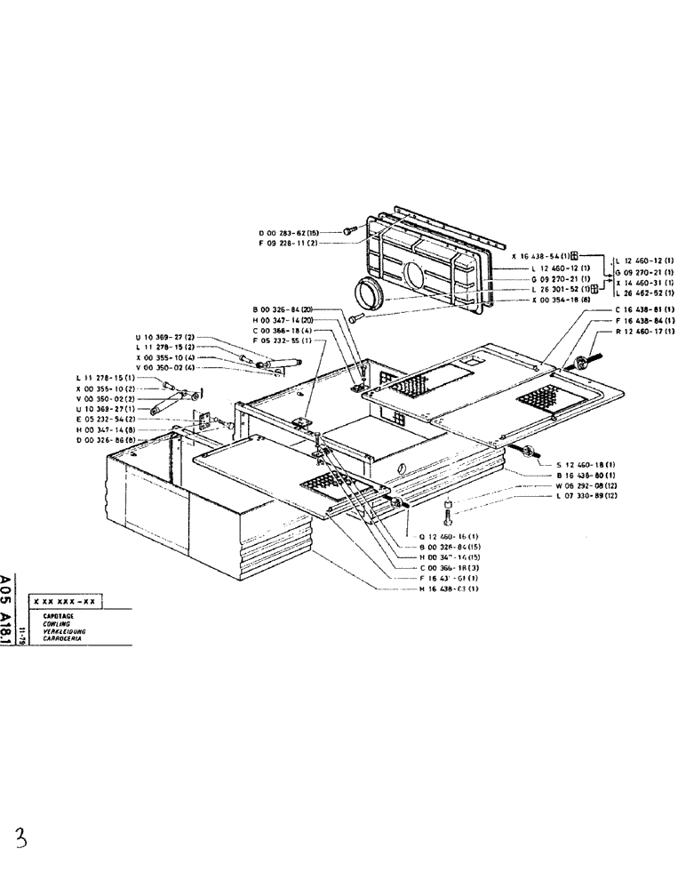 Схема запчастей Case SC150L - (001-3) - COWLING 