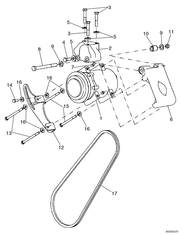 Схема запчастей Case 580SM - (09-66) - CAB - AIR CONDITIONING COMPRESSOR (09) - CHASSIS/ATTACHMENTS