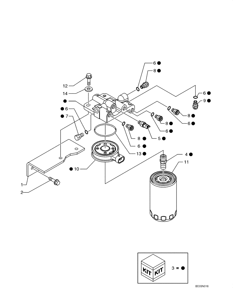 Схема запчастей Case 721D - (03-10) - FUEL FILTER (03) - FUEL SYSTEM