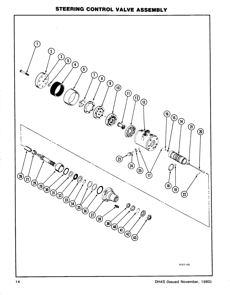 Схема запчастей Case DH4B - (1-14) - STEERING CONTROL VALVE ASSEMBLY (41) - STEERING