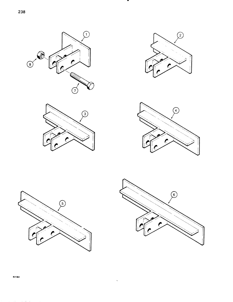 Схема запчастей Case SD100 - (238) - DRAG PLATES (89) - TOOLS