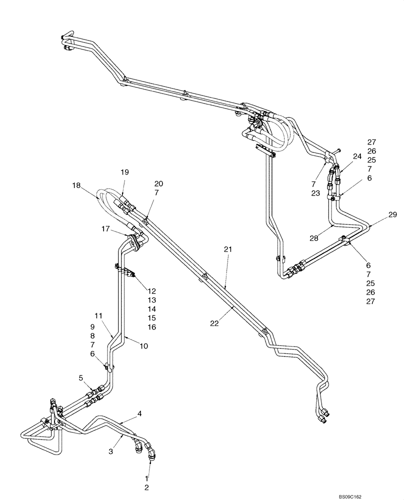 Схема запчастей Case 420CT - (08-15A) - HYDRAULIC SYSTEM, STANDARD AUXILIARY (08) - HYDRAULICS