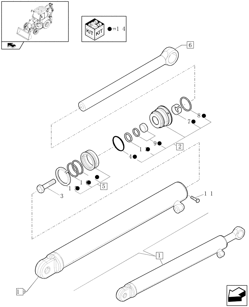 Схема запчастей Case 590SN - (35.738.0204) - VAR - 423076 - BACKHOE HED DIPPERSTICK (4.57M) - TELESCOPIC ARM CYLINDER (35) - HYDRAULIC SYSTEMS