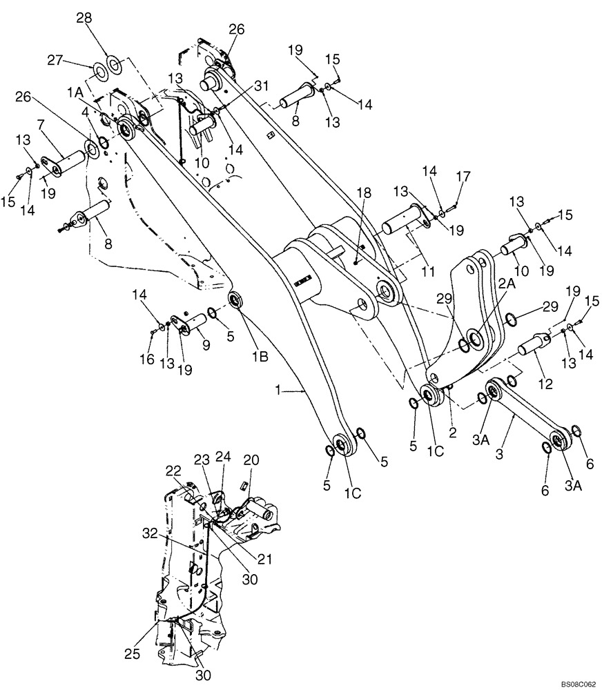 Схема запчастей Case 821E - (09-05) - FRAME - LOADER LIFT (XR LOADER) (09) - CHASSIS