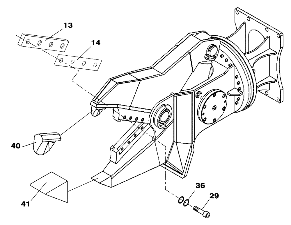 Схема запчастей Case C90R - (NH090-08[01]) - TOOTH - CUTTING BLADE - CUTTER CRUSHER C90B - C90R 