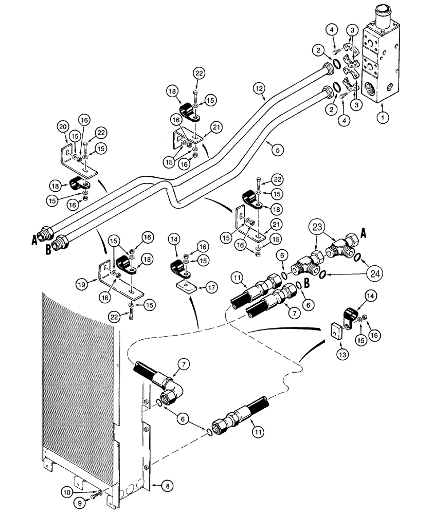 Схема запчастей Case 921C - (08-06) - HYDRAULICS - VALVE, BYPASS TO COOLER (08) - HYDRAULICS