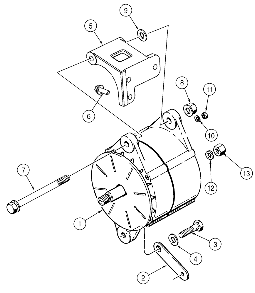 Схема запчастей Case 821C - (04-21) - ALTERNATOR MOUNTING (04) - ELECTRICAL SYSTEMS