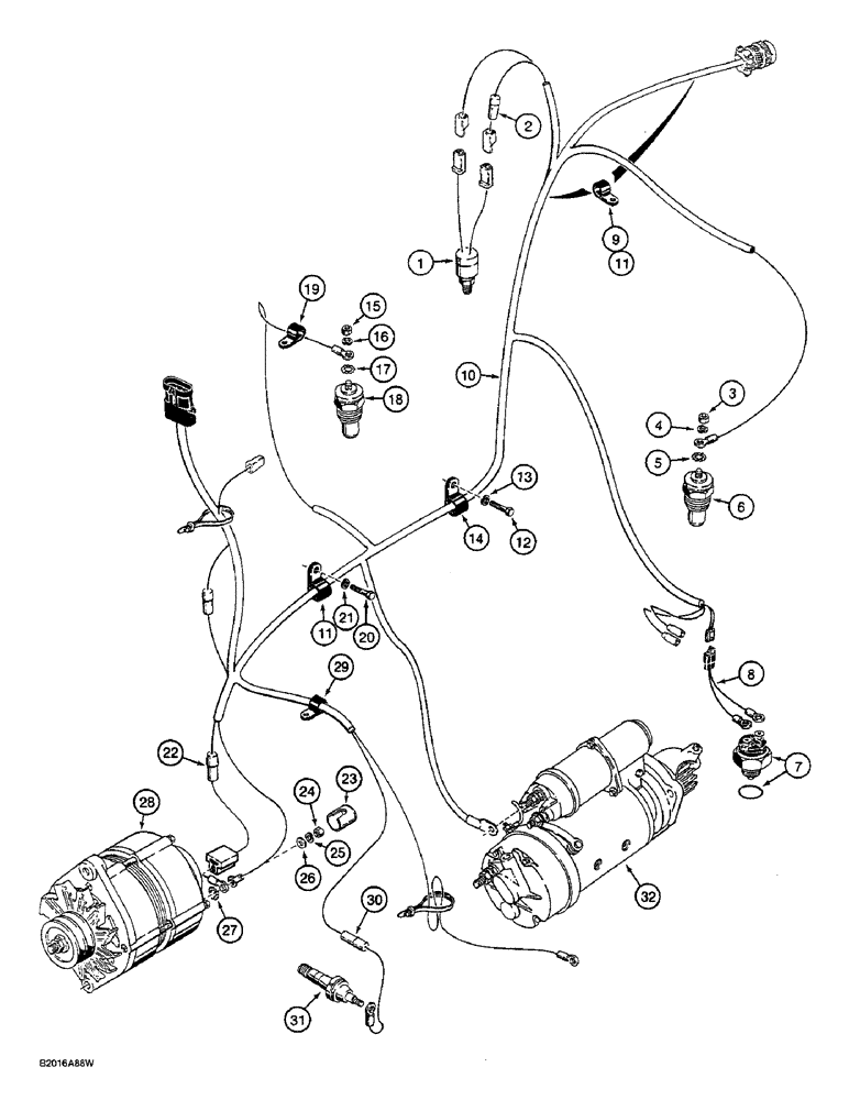 Схема запчастей Case W36 - (4-136) - ELECTRICAL SYSTEM, ENGINE AND TRANSMISSION HARNESS, PIN 9156438 AND AFTER (04) - ELECTRICAL SYSTEMS