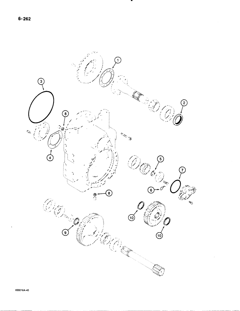 Схема запчастей Case 1455B - (6-262) - TRANSSERVICE KIT, PINION & PLANETARY FINAL DRIVE (06) - POWER TRAIN