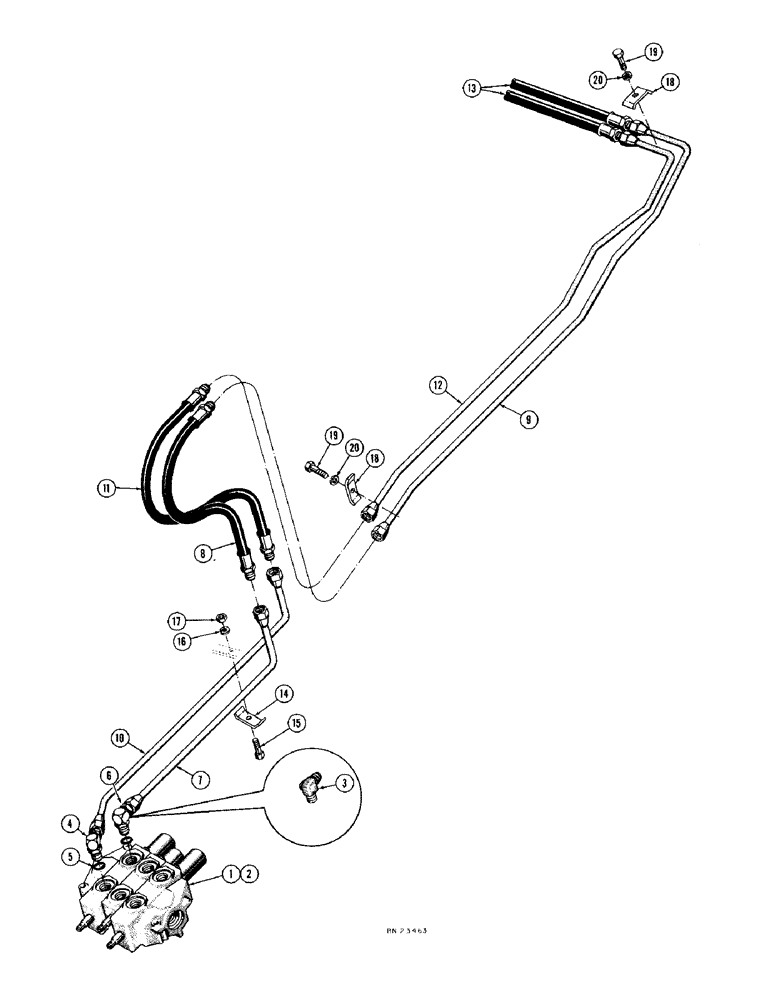 Схема запчастей Case 1000D - (234) - CLAM TYPE BUCKET HYDRAULICS, LOADER COUNTERWEIGHT MODELS ONLY (07) - HYDRAULIC SYSTEM