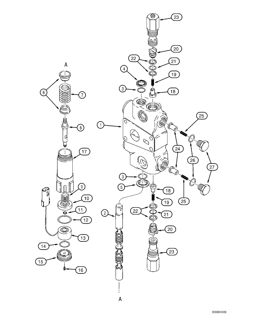 Схема запчастей Case 580M - (08-28) - VALVE SECTION - LOADER BUCKET (08) - HYDRAULICS