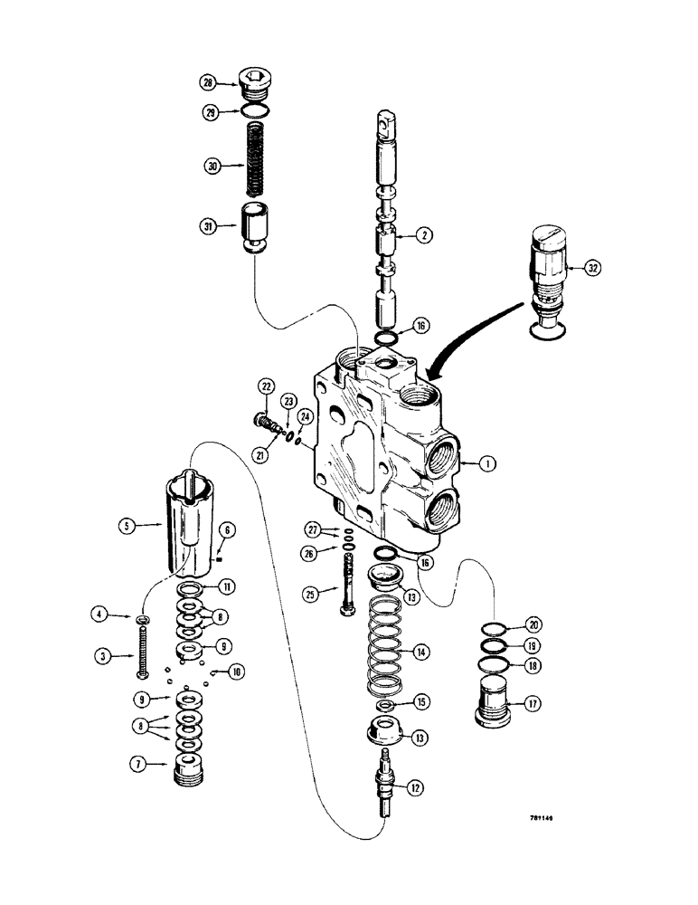 Схема запчастей Case 1150B - (388) - R87074 DOZER LIFT SECTION (07) - HYDRAULIC SYSTEM