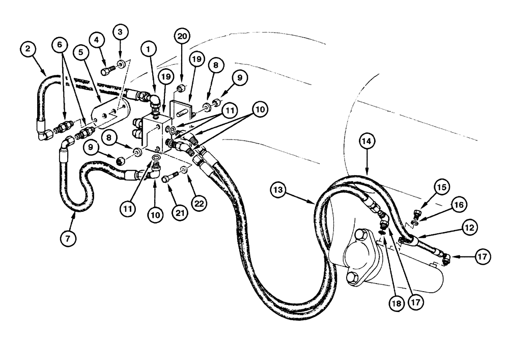 Схема запчастей Case 885 - (08.18[00]) - CIRCLE HYDRAULIC CIRCUIT - SIDE SHIFT (08) - HYDRAULICS