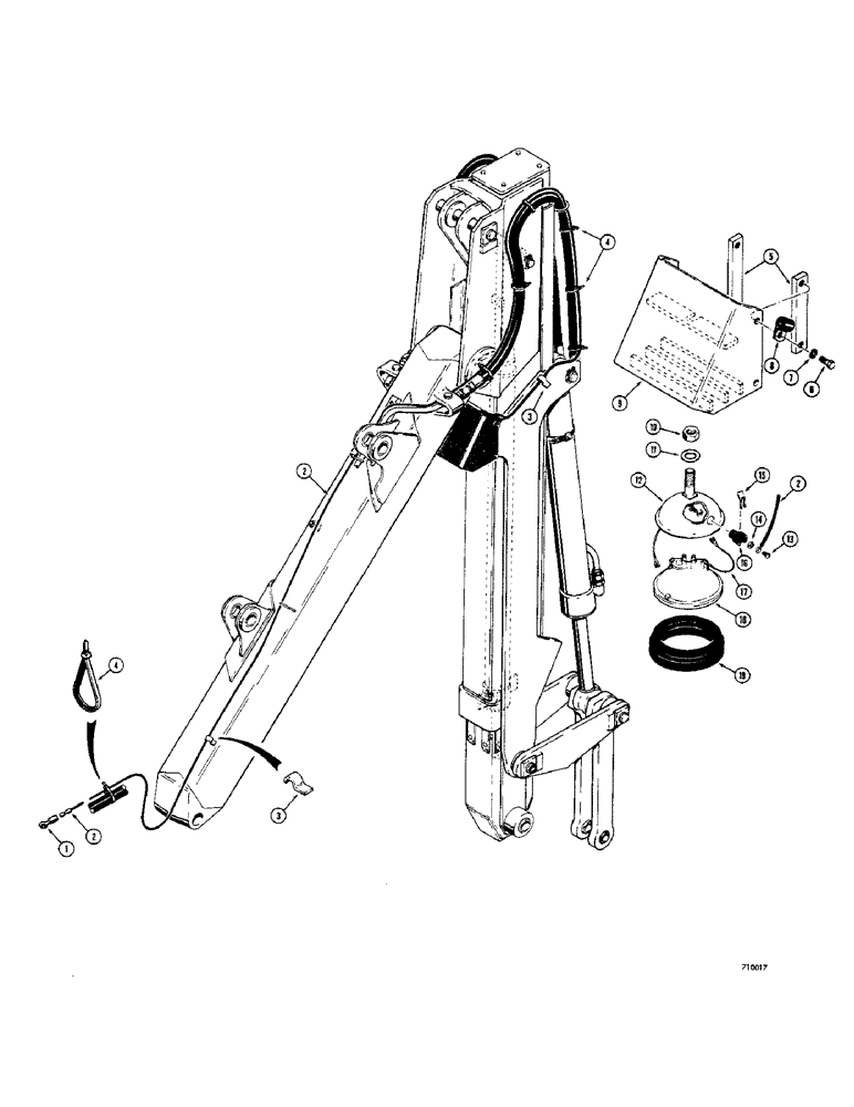 Схема запчастей Case 33 - (096) - DIPPER LIGHT, USED WITH FOUR FOOT EXTENDABLE DIPPER 